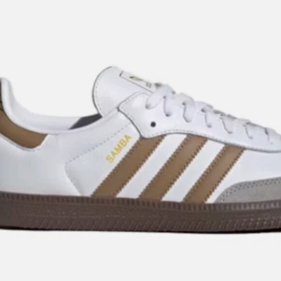 Adidas Samba OG Mens White Brown Desert Casual Shoes Sz 10 - Picture 2 of 4